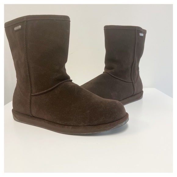 EMU Australia Spindle Lo Chocolate Brown Suede/Merino Wool Boots - Picture 2 of 10